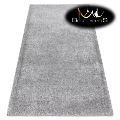 Amazing Modern Rug shaggy "FLUFFY" 5cm, soft, single-colour, SILVER High Quality - Image 1 of 4