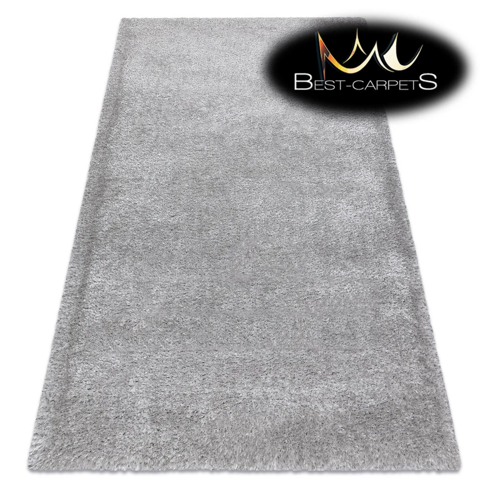 Amazing Modern Rug shaggy "FLUFFY" 5cm, soft, single-colour, SILVER High Quality - Image 1 of 4