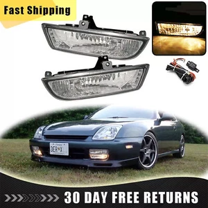 Pair Fits 1997-2001 Honda Prelude 97-01 Clear Lens Front Bumper Fog Lights Lamp - Picture 1 of 9