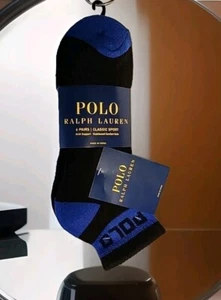 Polo Ralph Lauren Classic Sport 6-Pair Men's Quarter Cut Socks Assorted Colors - Picture 1 of 8