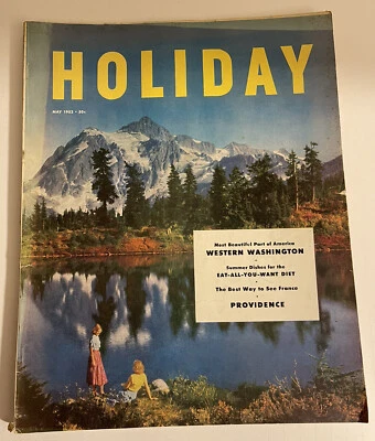 Holiday Magazine- May 1952 Great Ads London France Venice Western Washington - Image 1 of 4