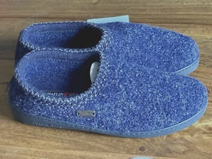 HAFLINGER ATB Ocean BLUE wool slipper Arch Support US  10 11 EU 41 42 - Picture 1 of 3
