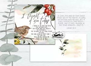 Blank inside greetings card bird thinking of you wren encouragement - Picture 1 of 4