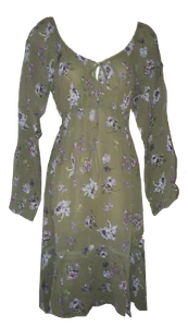 SOUTH Khaki Floral MATERNITY Chiffon DRESS Size 8 - Picture 1 of 2