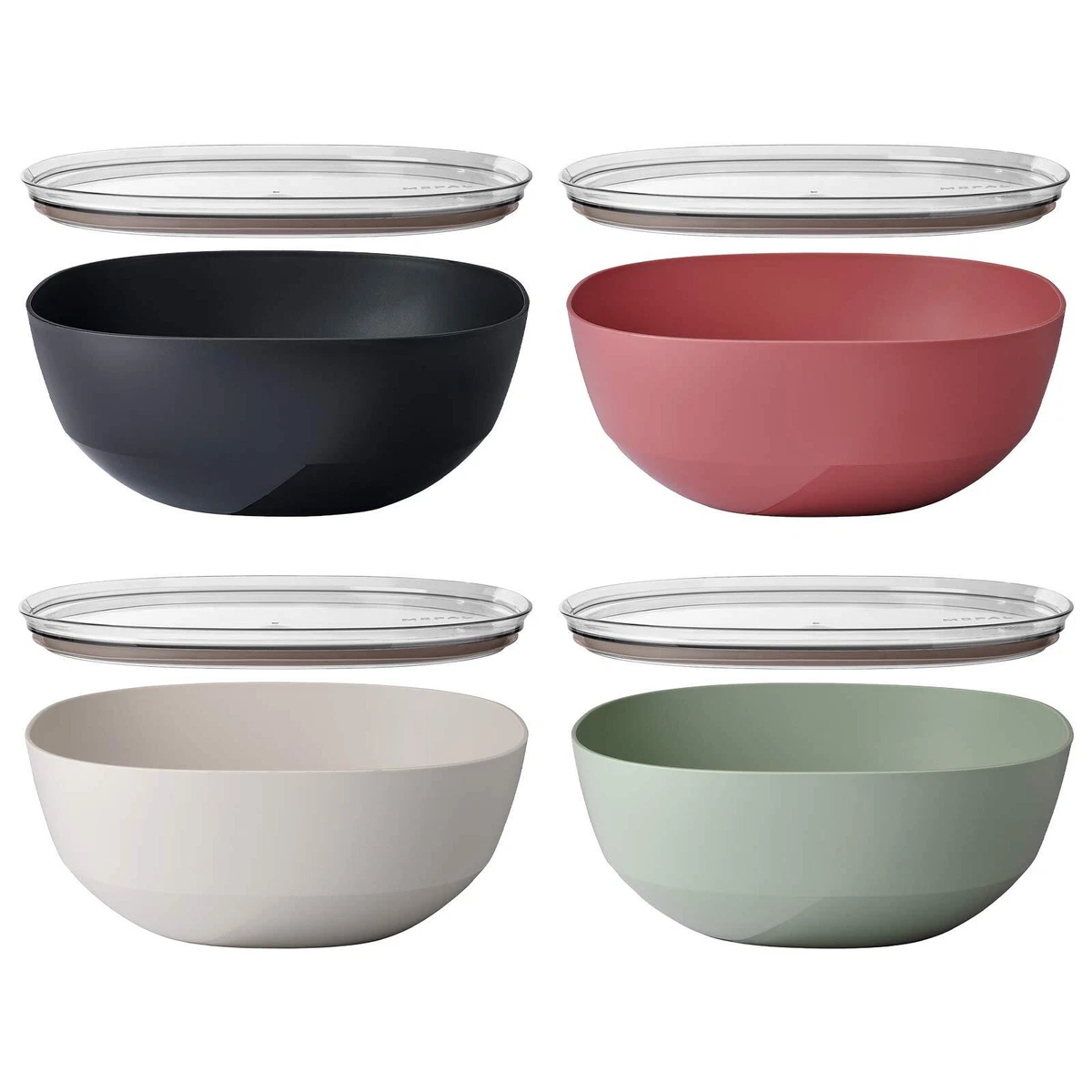 4er Set Pastaschalen Aus Keramik – 850 Ml, 20,3 Cm, Mikrowellengeeignet, Reaktive Glasur, Weiß