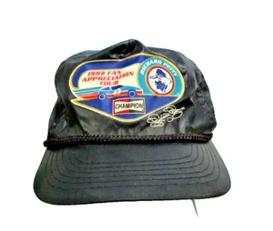 Vintage Richard Petty 1992 Fan Appreciation Tour Snapback Hat Black Satin Rope - Picture 1 of 7