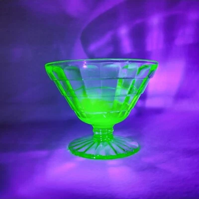 Vintage Depression Green Glass Block Opt Uranium VTG Dinnerware- by the piece - Image 1 of 2