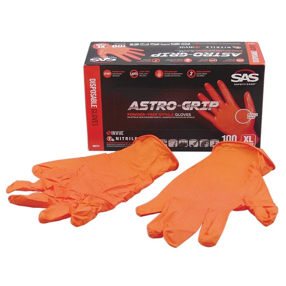 Guantes de trabajo desechables de nitrilo SAS ASTRO-GRIP, X-Large #8061-93 Foto 1 de 1