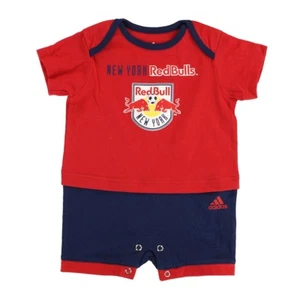 New York Red Bulls MLS Adidas Newborn Red "Little Kit" Short Sleeve Romper - Picture 1 of 2