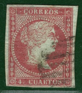 SPAIN Classic Scott.37a 4c Variety *GORREOS* Queen Isabella II Used ORANGE202 - Picture 1 of 6