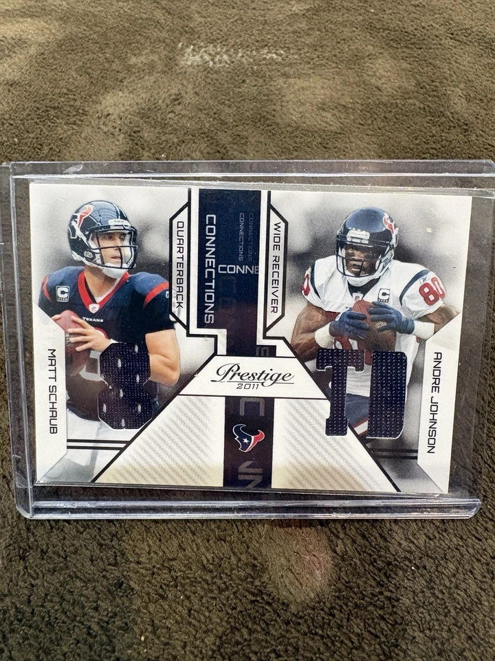 2011 Panini Prestige Connections Matt Schaub Andre Johnson 127/250 Patch - Image 1 of 2