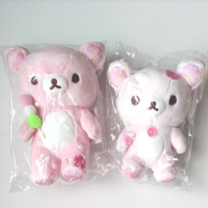 San-X Rilakkuma Korilakkuma pink Hanging Plush Set Sakura Theme Collectible - Picture 1 of 6