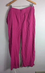NWT St. John's Bay Linen Blend Pink High Rise Wide Leg Pants Size 2X $50 - Picture 1 of 5