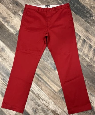 BANANA REPUBLIC men’s Aiden Slim Fit Chino Pants Cranberry Red 38x34 Tall - Imagem 1 de 4