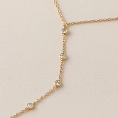 Slave Bracelet Finger Bracelet Lab Diamond Chain Bracelet 14K Yellow Gold 0.20ct - Image 1 of 4