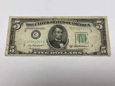 1950 B $5 FRN Federal Reserve Note Bill VG Very Good Circulated C27286259B - Image 1 of 4