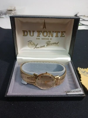 Reloj Suizo Dufonte Lleno de Oro 10k Lucien Piccard (Funciona) Necesita Corona Foto 1 de 4