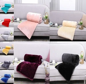 Faux Fur Mink Throw Blanket Bedspread Bed Sofa Throw(Single, Double) Small Large - Picture 1 of 34