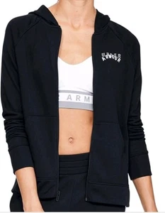 Under Armour Damen Medium Full-Zip Hoodie Schwarz Rival Terry - Bild 1 von 3