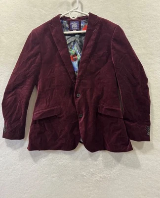 Abrigo de terciopelo para hombre Savile Row Co borgoña 44L algodón Foto 1 de 4