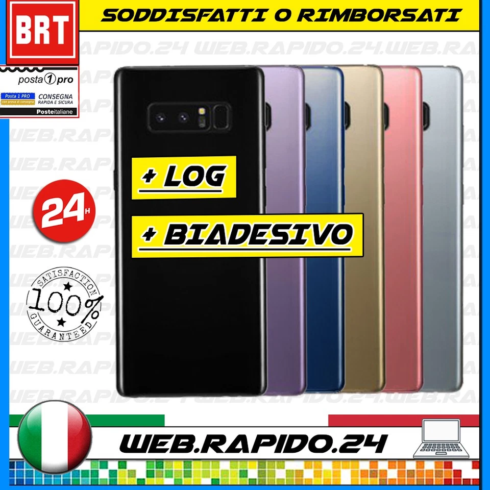 BACK COVER SCOCCA POSTERIORE VETRO+BIADESIVO SAMSUNG GALAXY NOTE 8 N950 N950F - Immagine 1 di 1