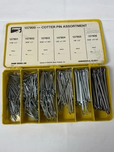 Caja surtida de pasadores Champ 157800 Cotter 6 tamaños 1/16-5/32 en herrajes vintage - Imagen 1 de 7
