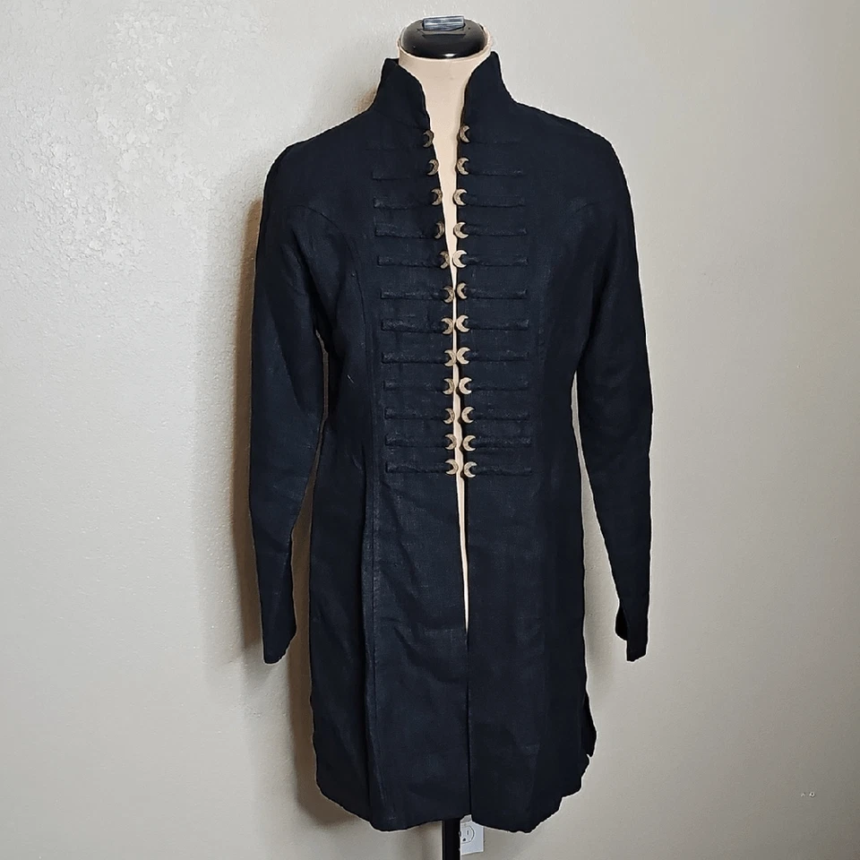 Soft Surroundings XS Black Steampunk Military Style Jacket with Button Accents - Image 1 of 4