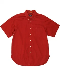 DOCKERS Mens Short Sleeve Shirt XL Red Cotton ZC08 - Picture 1 of 3