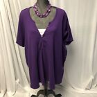 Woman Within Top Womens 4X 34-36 Waffle Weave Purple Shirt
