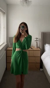 Topshop Long Sleeve Cut Out Mini Dress - Picture 1 of 2