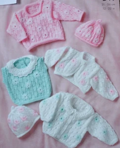 (149) Knitting Pattern - Baby Children's DK 4 Styles Cardigans/Sweaters 12"- 22" - Picture 1 of 5