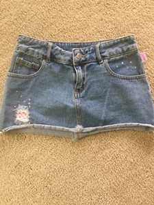 Disney Cuties Mini Jean Skirt Light Wash 5 Pocket Zip Closure Girls Size 12 - Picture 1 of 12