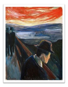 Edvard Munch DESPAIR (1892) Vintage Famous Art 17x22" Premium Print - Picture 1 of 3