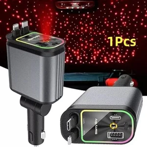 Chargeur voiture rétractable 4 en 1 - Starlight dans le toit de la voiture - Photo 1 sur 3