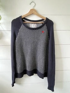 Element Sweater Navy White Red Heart Embroidered Women’s Large - Picture 1 of 13