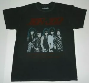 Rock Band Bon Jovi Graphic Slippery When Wet Tour USA Tour 1986-1987 Tee Shirt - Picture 1 of 1