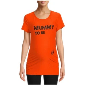 Small Time and Tru Women’s Maternity Mummy Halloween Graphic T-Shirt ruched side - Picture 1 of 6
