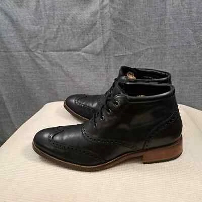 Cole Haan Liam Chukka II Semi Wing Tip C11052 Men's Black Leather Boots Sz 10.5 - Image 1 of 4
