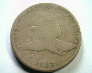 1857 REVERSE CUD FLYING EAGLE CENT PENNY GOOD G NICE ORIGINAL COIN COOL COIN - Picture 1 of 2