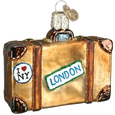 Old World Christmas Glass Blown Ornament, Suitcase (With OWC Gift Box) - Image 1 of 4