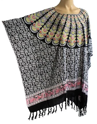 Femmes Caftan Court Poncho Tunique Haut Plage Vêtement Pour Grand Grande Taille - Photo 1/4