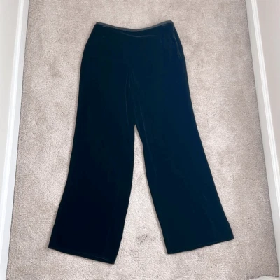 Pantalones Armani Collezioni Terciopelo Negro Pierna Ancha Y2K Vintage Talla 6 Noche Foto 1 de 4
