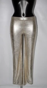 Vintage 1980’s Metallic Stretch Trousers Uk 8-12 Wet Look Lame - Picture 1 of 9