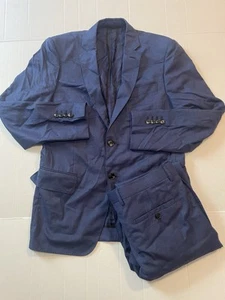 Devan Vincent Scabal unstrukturierter Wollanzug 38 blau - Hose 34x30 - Bild 1 von 12