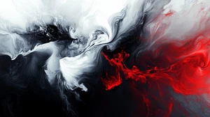 Canvas Art  Black White And Red Abstract Swirl Design Wall Picture Poster Print - Picture 1 of 22