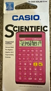 Casio~SCIENTIFIC CALCULATOR~fx-260 Solar II-Pink~New~Incred. For Math & Science - Picture 1 of 4