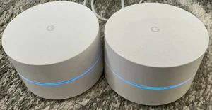 Google WiFi Mesh Routers 2 Pack (AC-1304) With GL0102 Power Cords (Used) - Photo 1/5