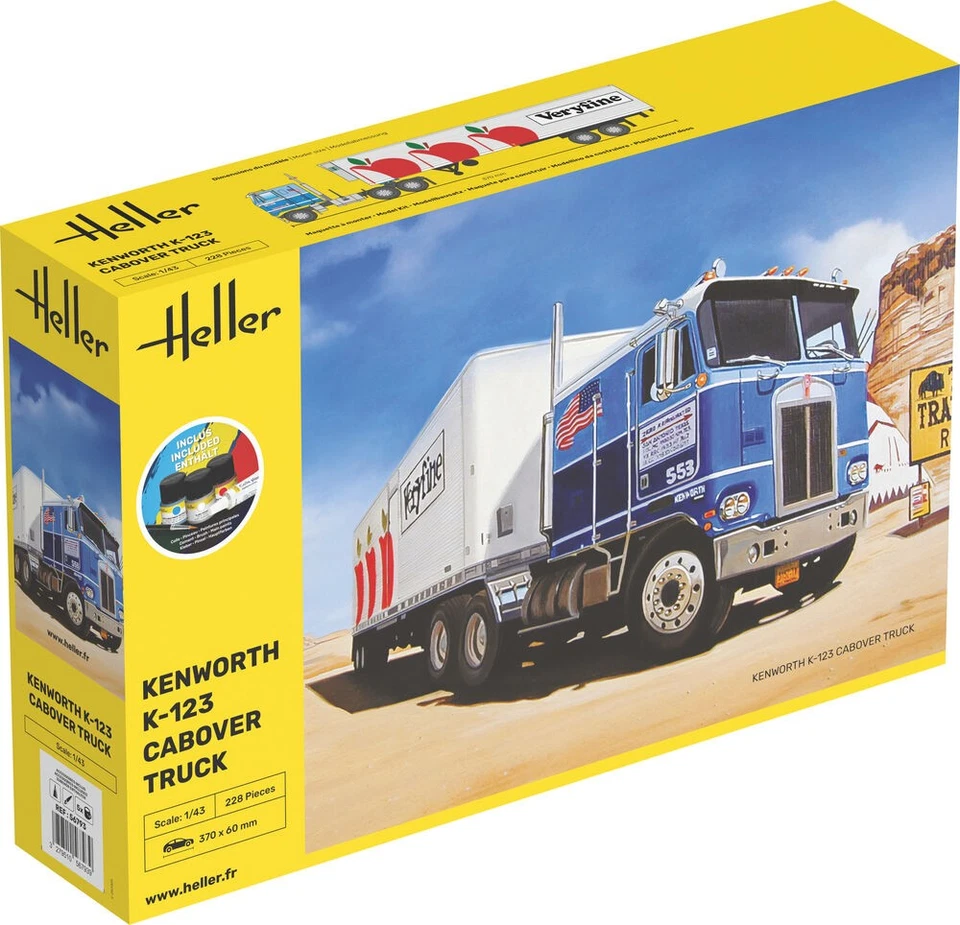Heller 56793 - 1:43 Starter Kit Kenworth K-123 Cabover Truck - Nuovo - Immagine 1 di 1