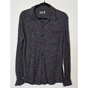 Smartwool Merino Sport 250 Mens Small Charcoal Gray Long Sleeve Button Down - Picture 1 of 6