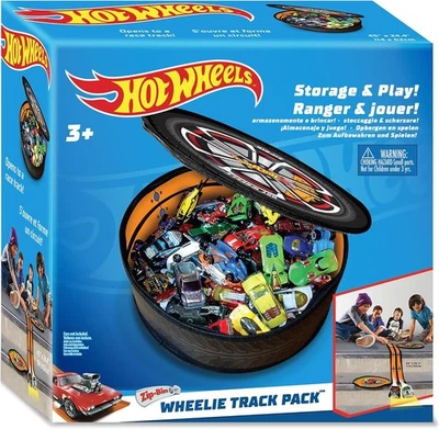 Hot Wheels ZipBin Wheelie Track Pack Estuche de Almacenamiento Alfombra de Carrera Tiene Capacidad para 100 Coches Niños Foto 1 de 4